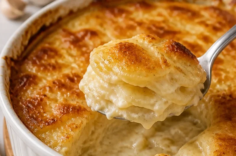 Delicious Gratin Dauphinois with creamy layers of potatoes and cheese