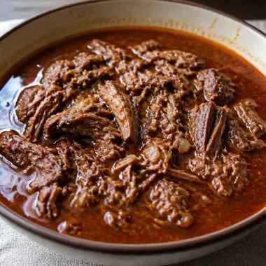 Delicious bowl of Mexican Birria de Res served with fresh herbs and tortillas.