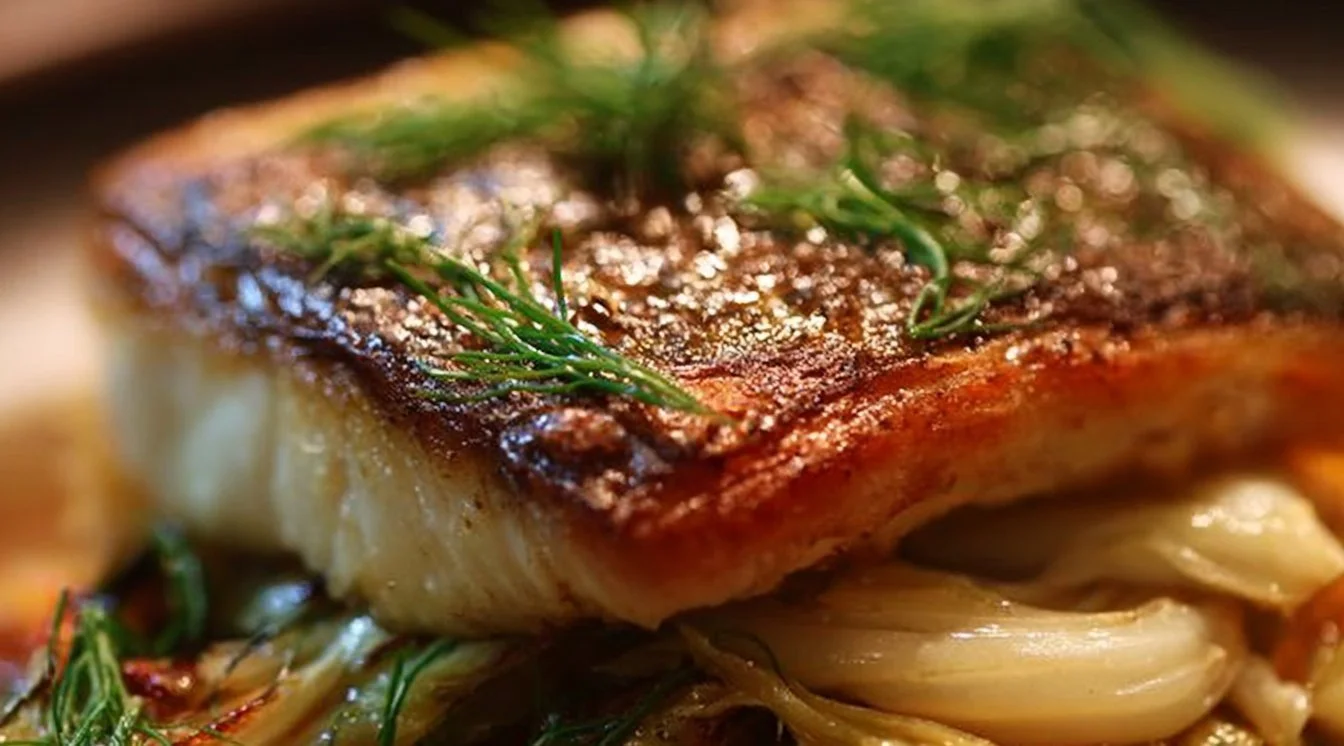 Citrus-Glazed Sea Bass Fillet With Fennel