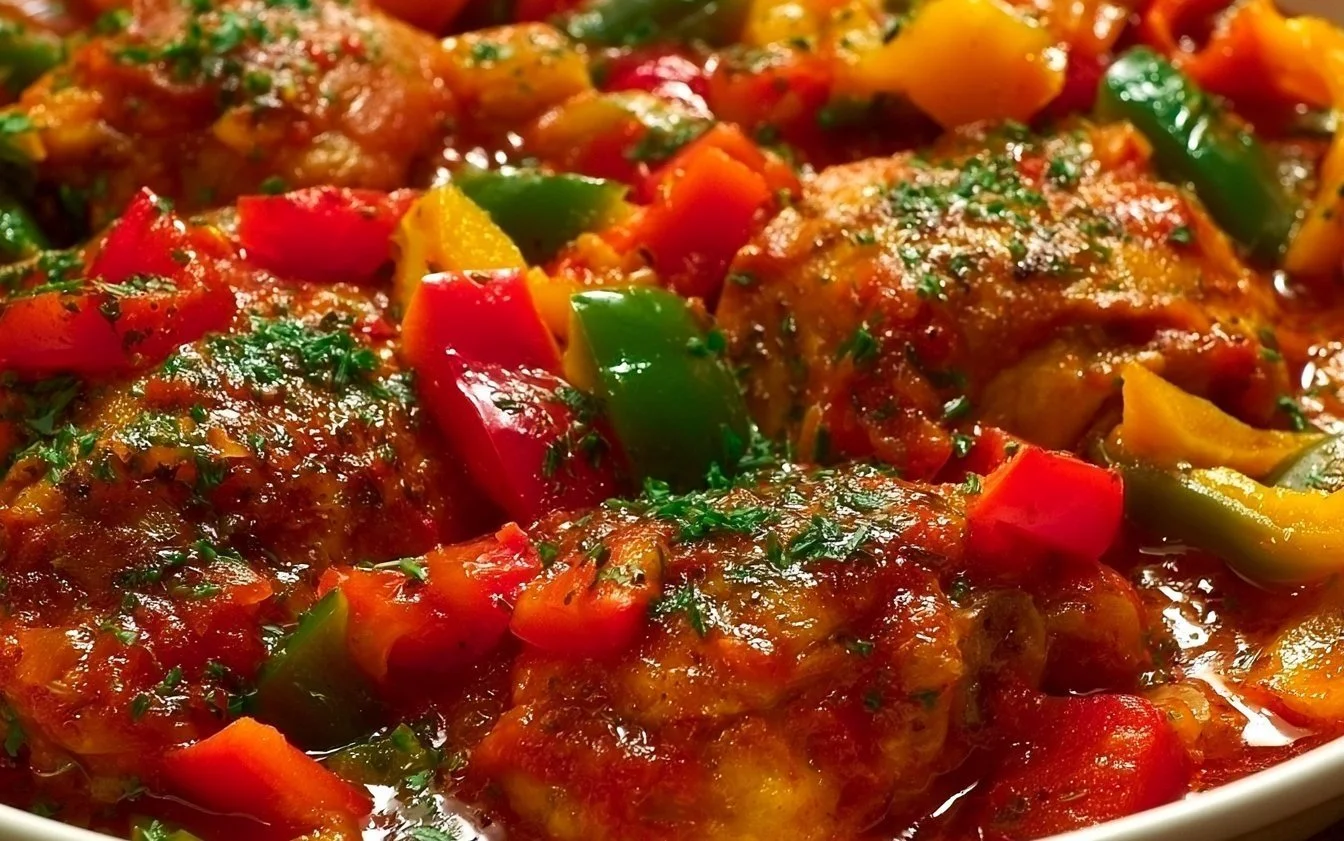 Crispy Basque Chicken With Peppers