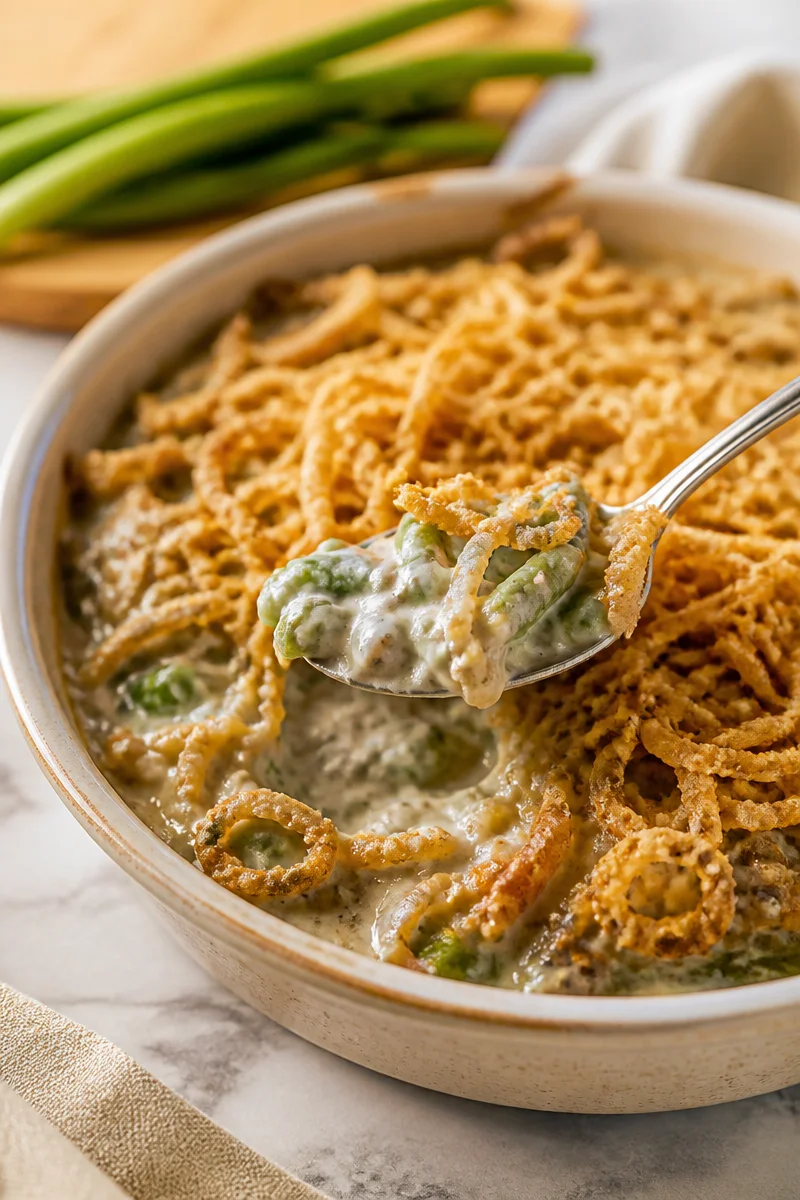 Green Bean Casserole With Homemade Mushroom Sauce